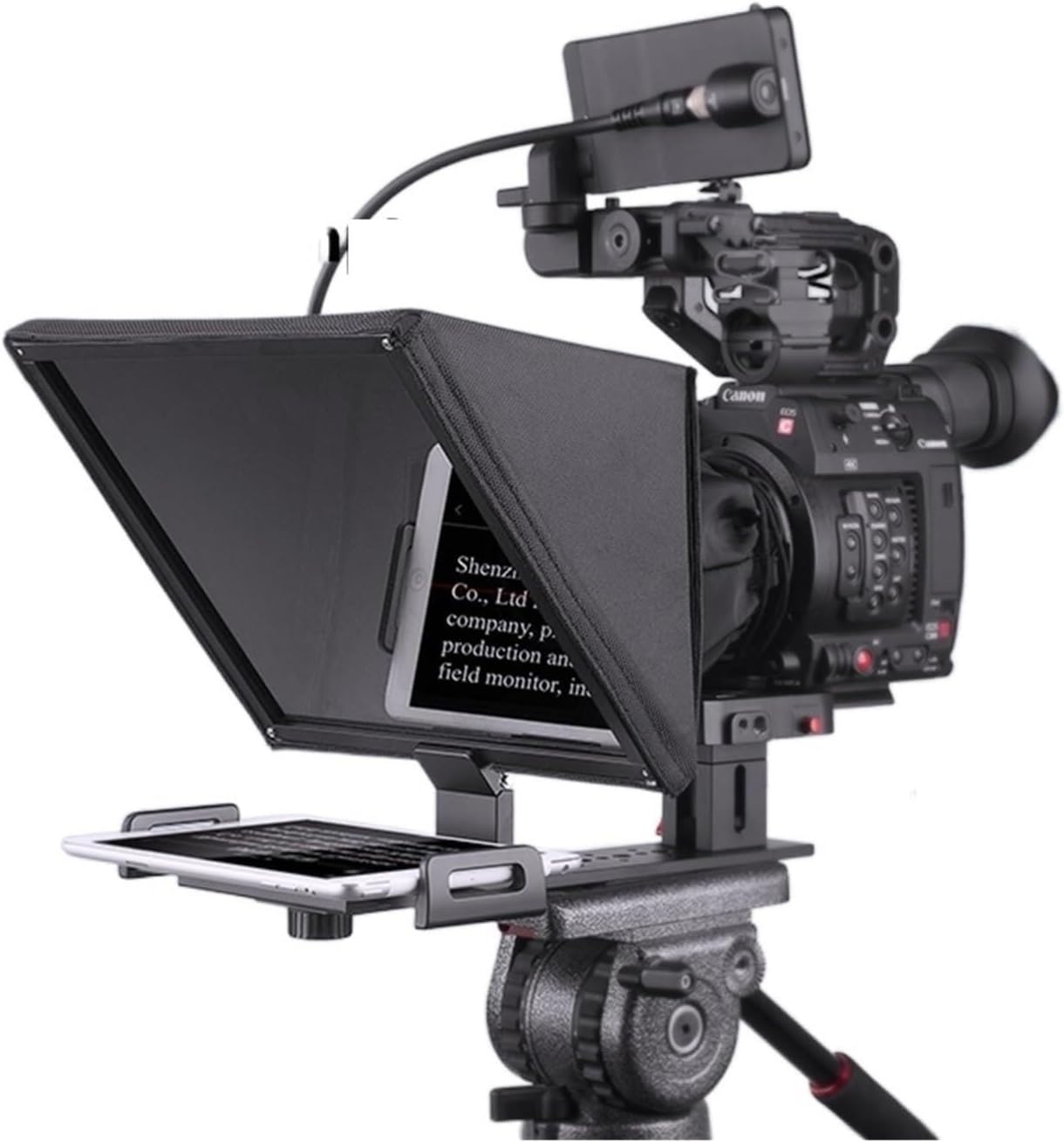 Teleprompter Plegable para Cámara DSLR Mirrorless con Display HD