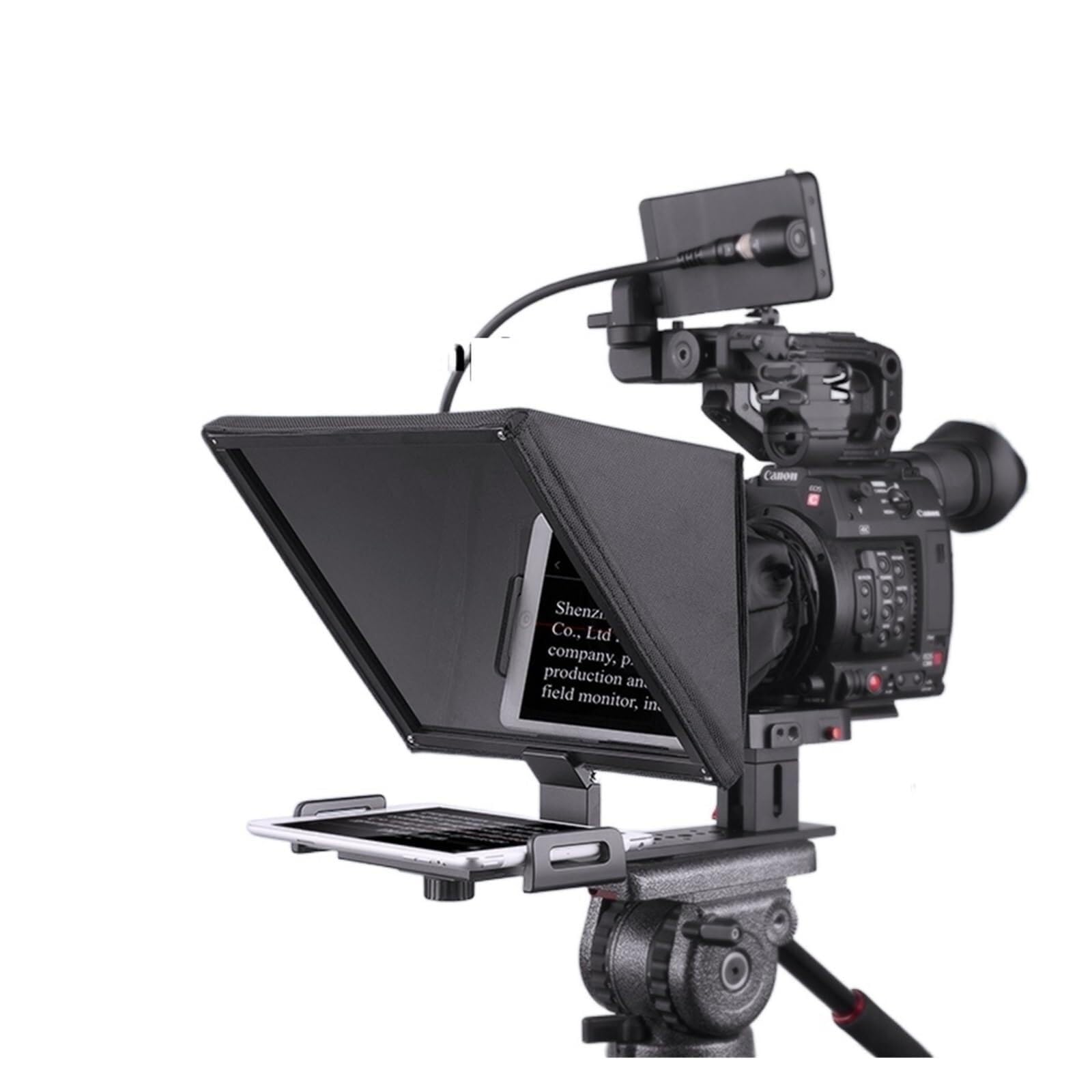 Teleprompter, Teleprompter DSLR Mirrorless Folding Camera HD-Display Unterstützt Vertikale Online-Aufnahmen Von Promi-Interviews für Live-Streaming