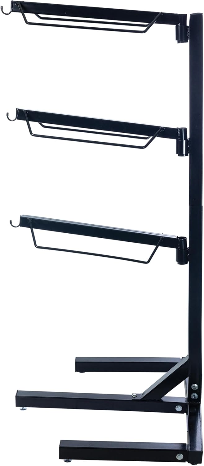 EASY-UP Swivel Saddle Rack with Tack Hooks | Ideal for Horse Tack Rooms | Swivels for Easy Access | Fits Both English & Western Saddles | Size 3 Tier