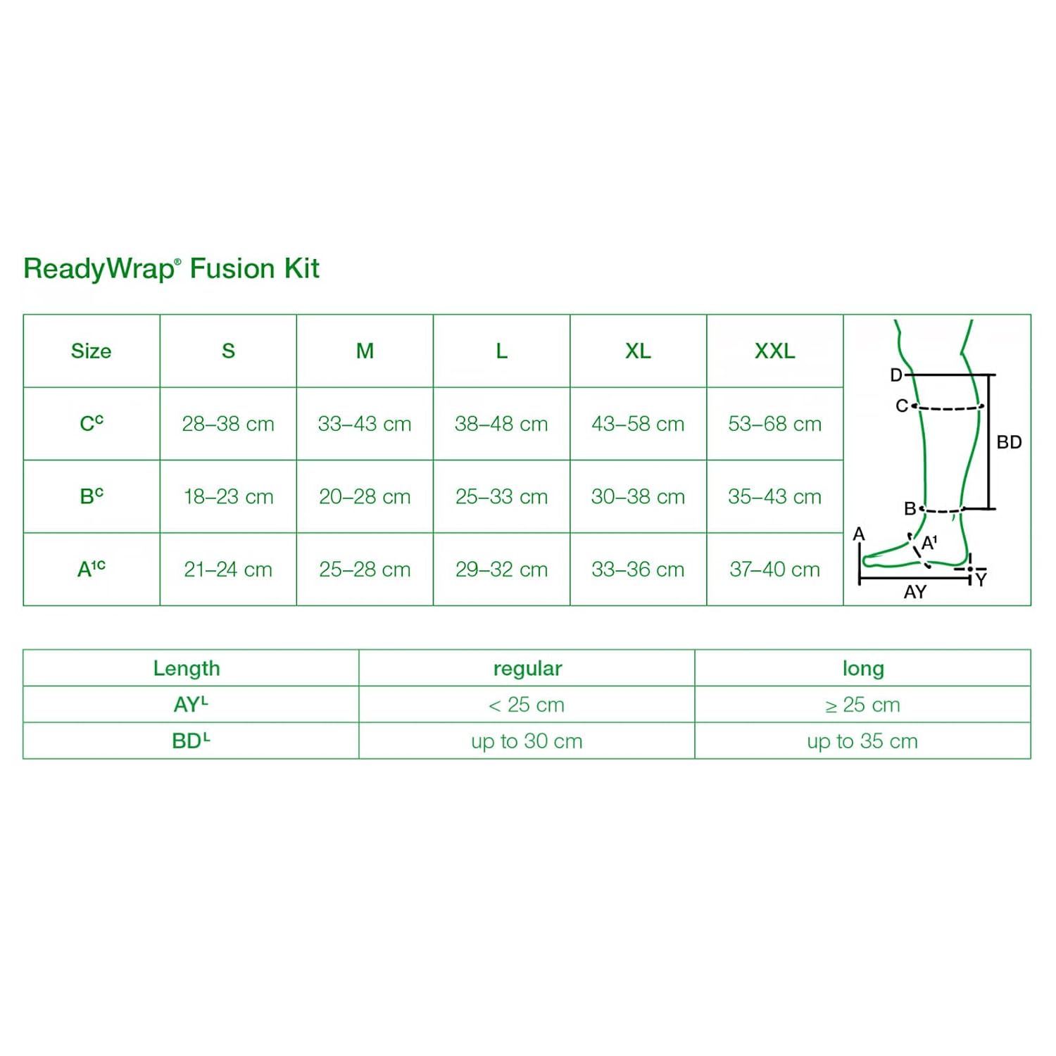 ReadyWrap Fusion Leg Wrap Compression Kit, with Liner, Black Long Length, Large