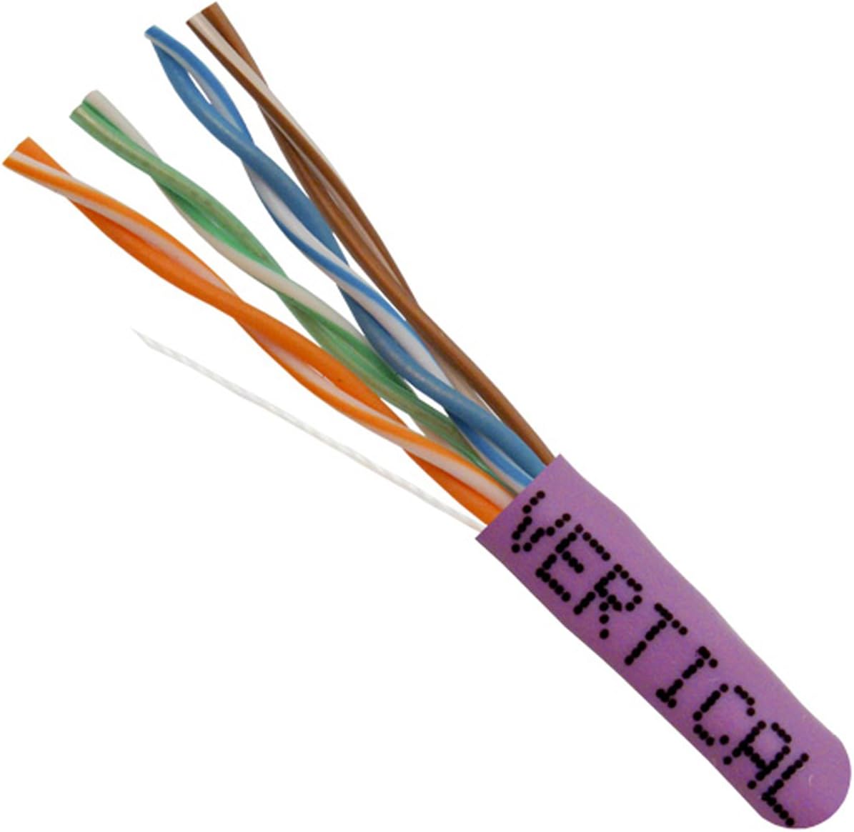 Vertical Cable Cat5e, 350 MHz, UTP, 24AWG, 8C Solid Bare Copper, 1000ft, Purple, Bulk Ethernet Cable - 054 Series