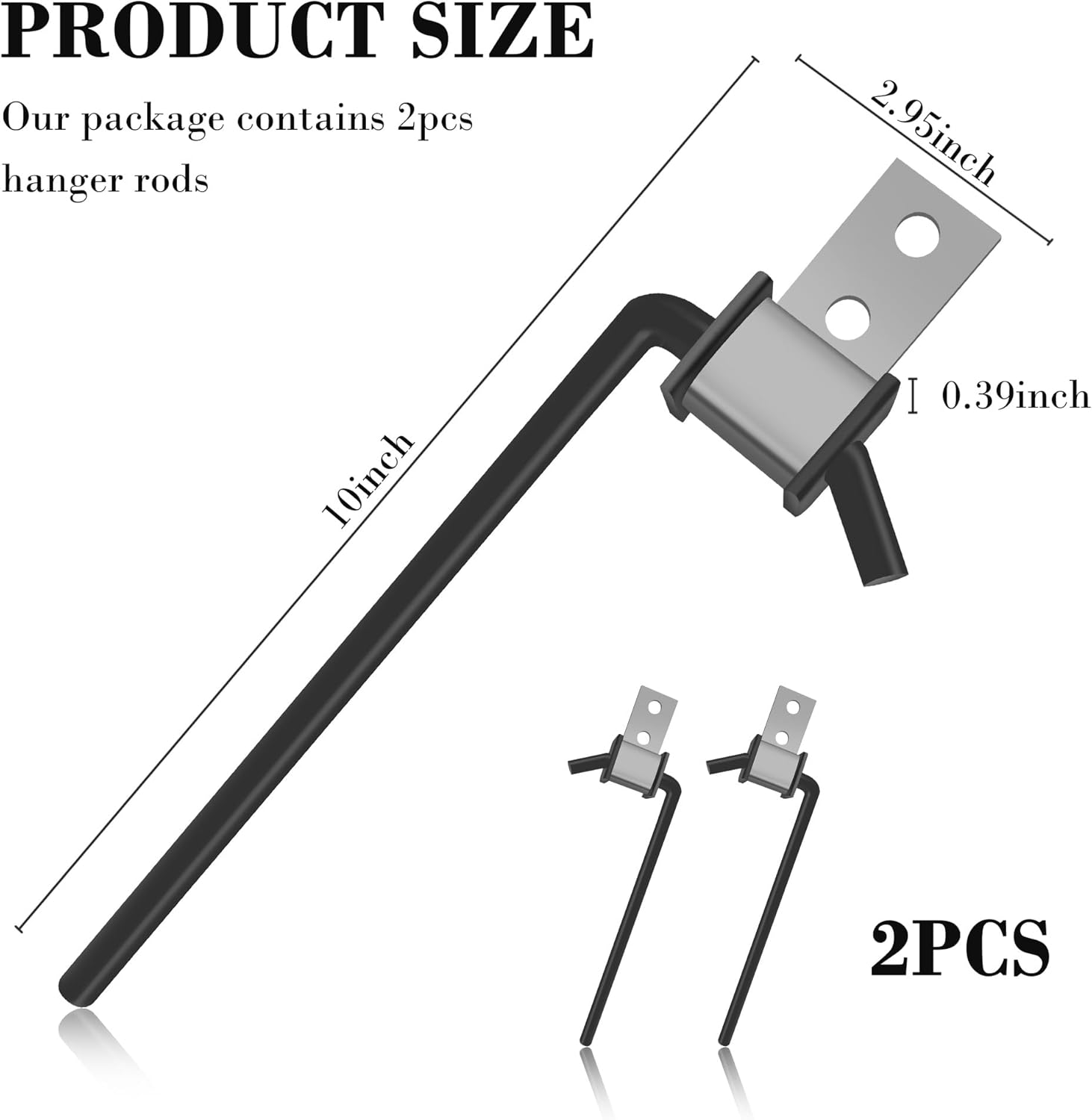 2 Pack 3/8" Rod 10" Long Exhaust Hangers Rods,Heavy Duty Automotive Replacement Exhaust Hangers Rod,Universal Exhaust Hanger Rod Automotive Tools for Installing Exhaust Systems