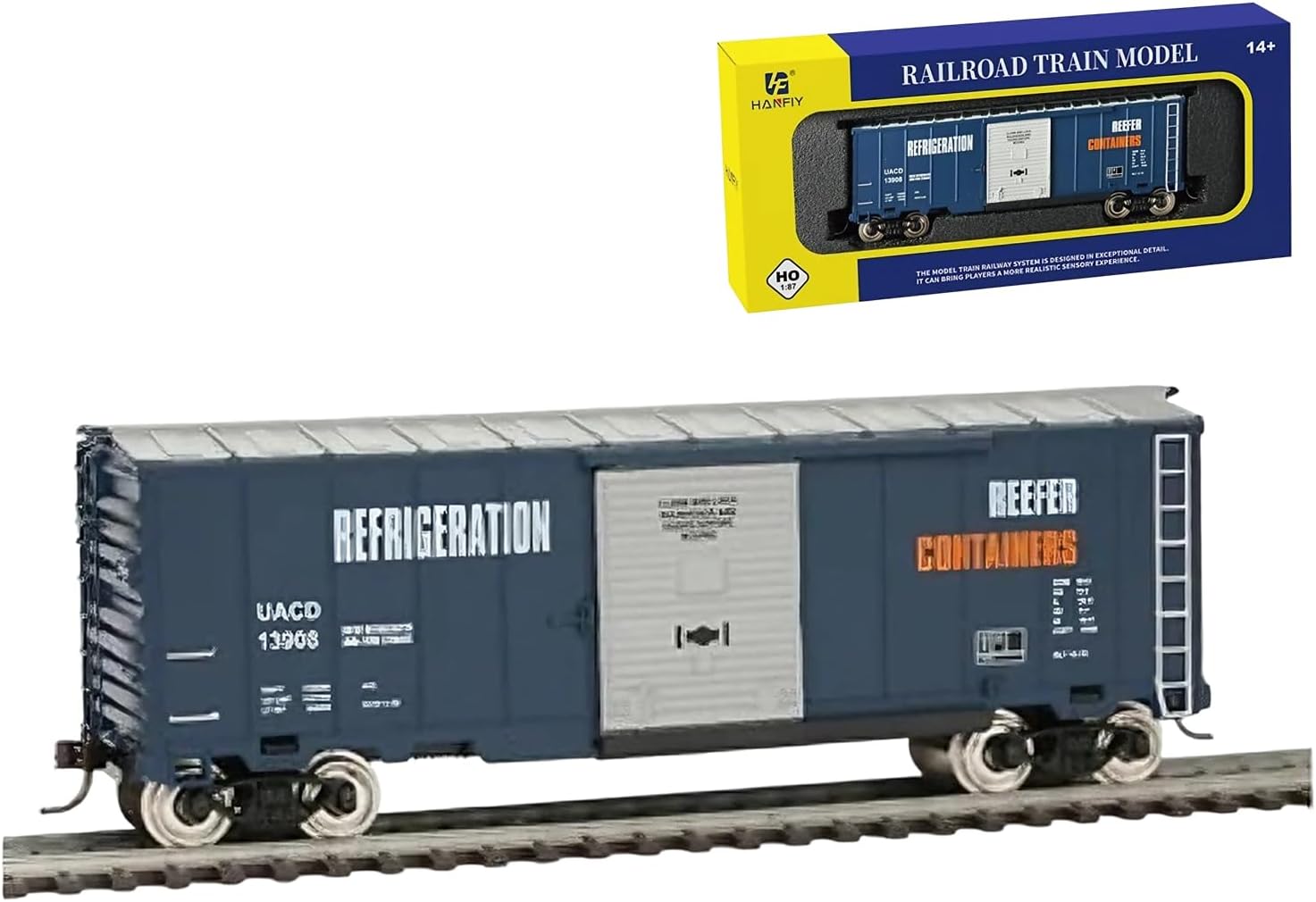 HO Scale Freight Wagon/Goods Van – Metal Wheelsets, Factory Installed Metal Hook Couplers, Classic Closed Body Cargo Car – Rolling Stock Only