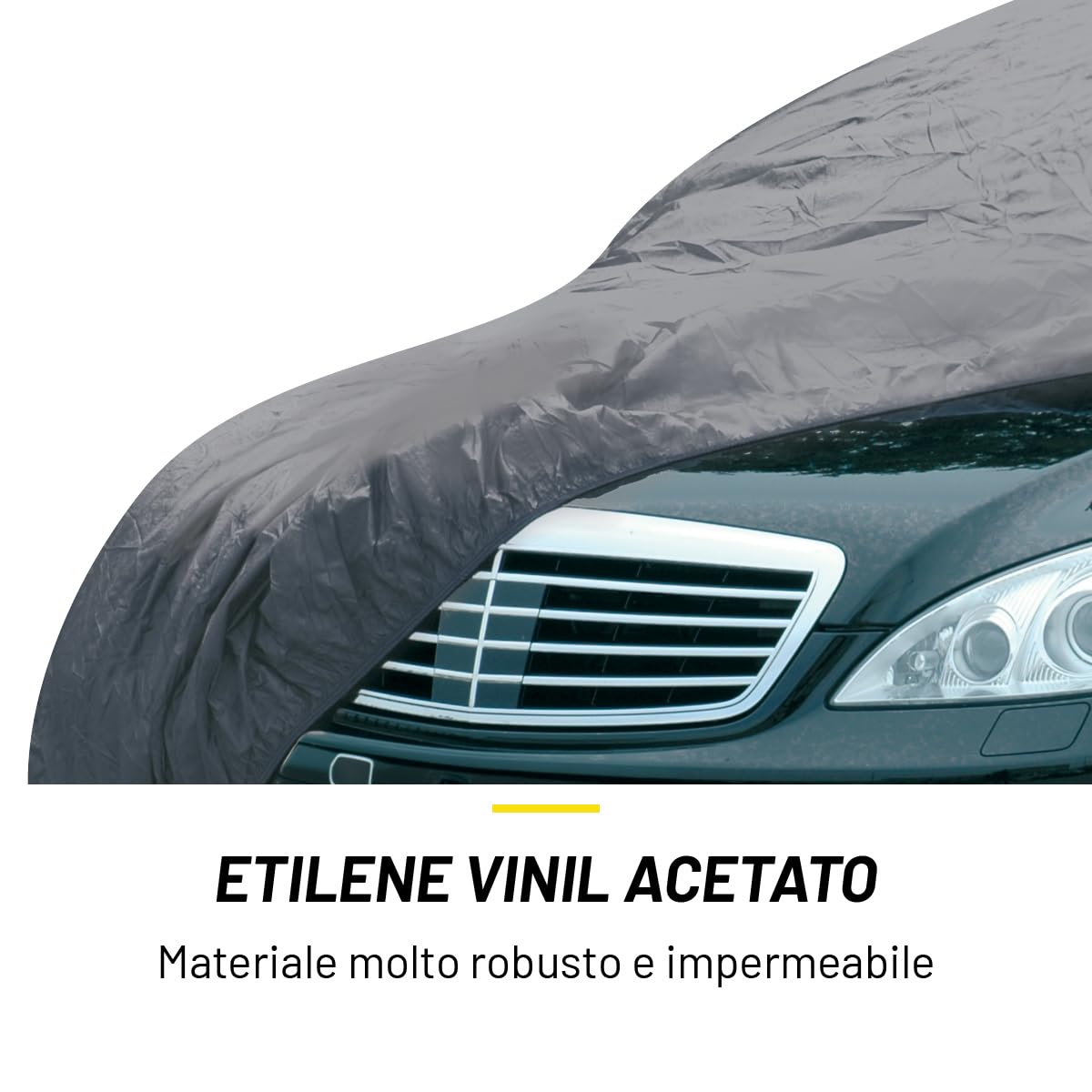 Telo Copriauto Dunlop XL - Impermeabile, Antigrandine, UV, 534x178x120cm, Grigio - Foto 2