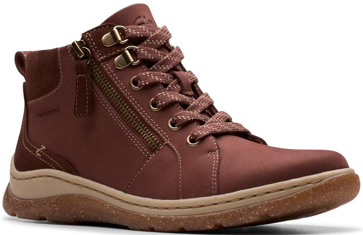 Clarks Womens Orlene Top Waterproof Trainer Boot British Tan Nubuck Size 5