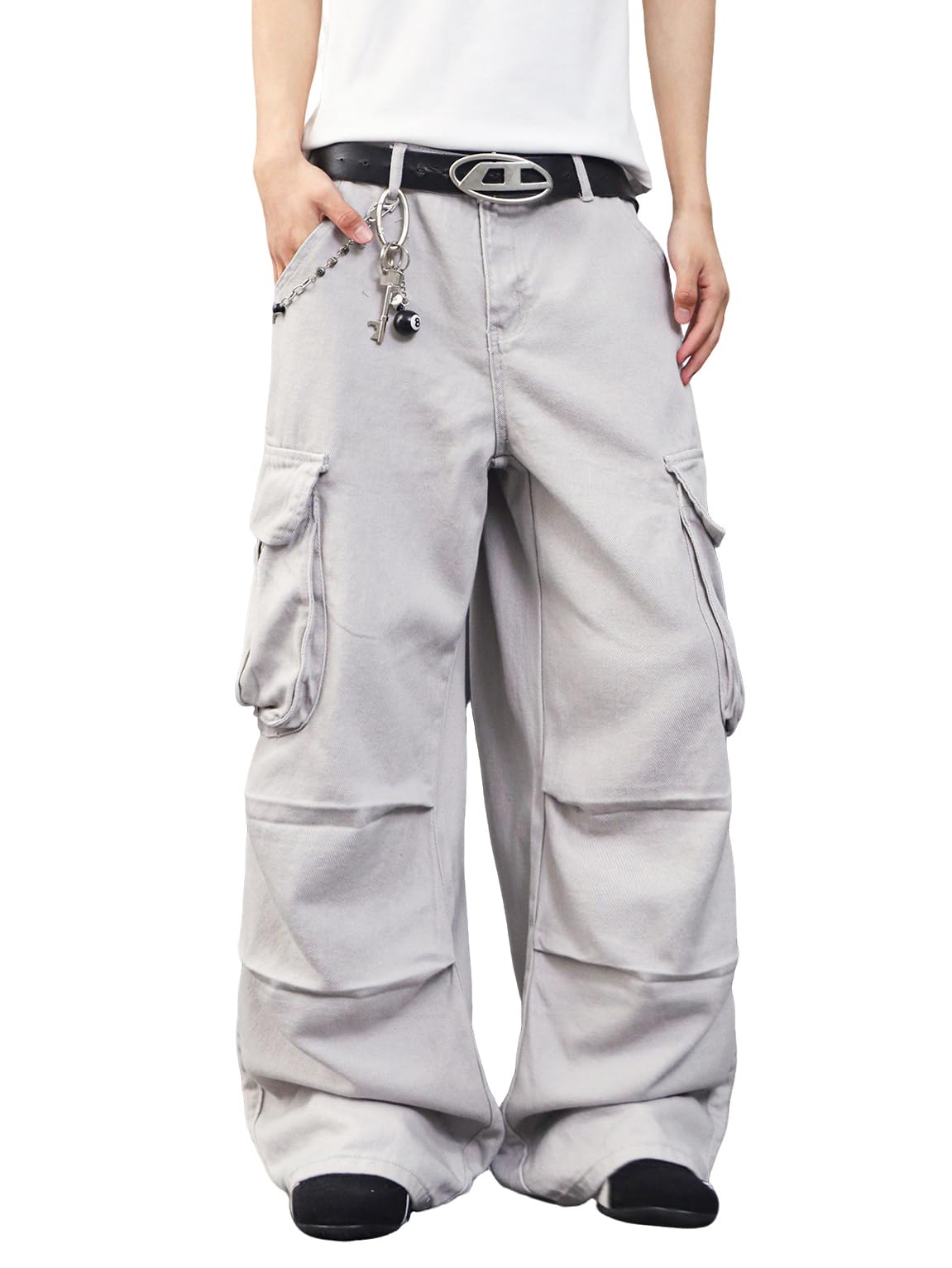 DFGIGT Mens Denim Baggy Pants