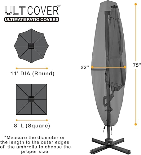 Miniatura 29 de ULTCOVER - Funda para sombrilla de patio Mercado marrón