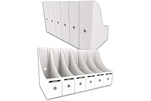 HUAPRINT White Magazine Holder (12 Pack) - The epitome of organization and style