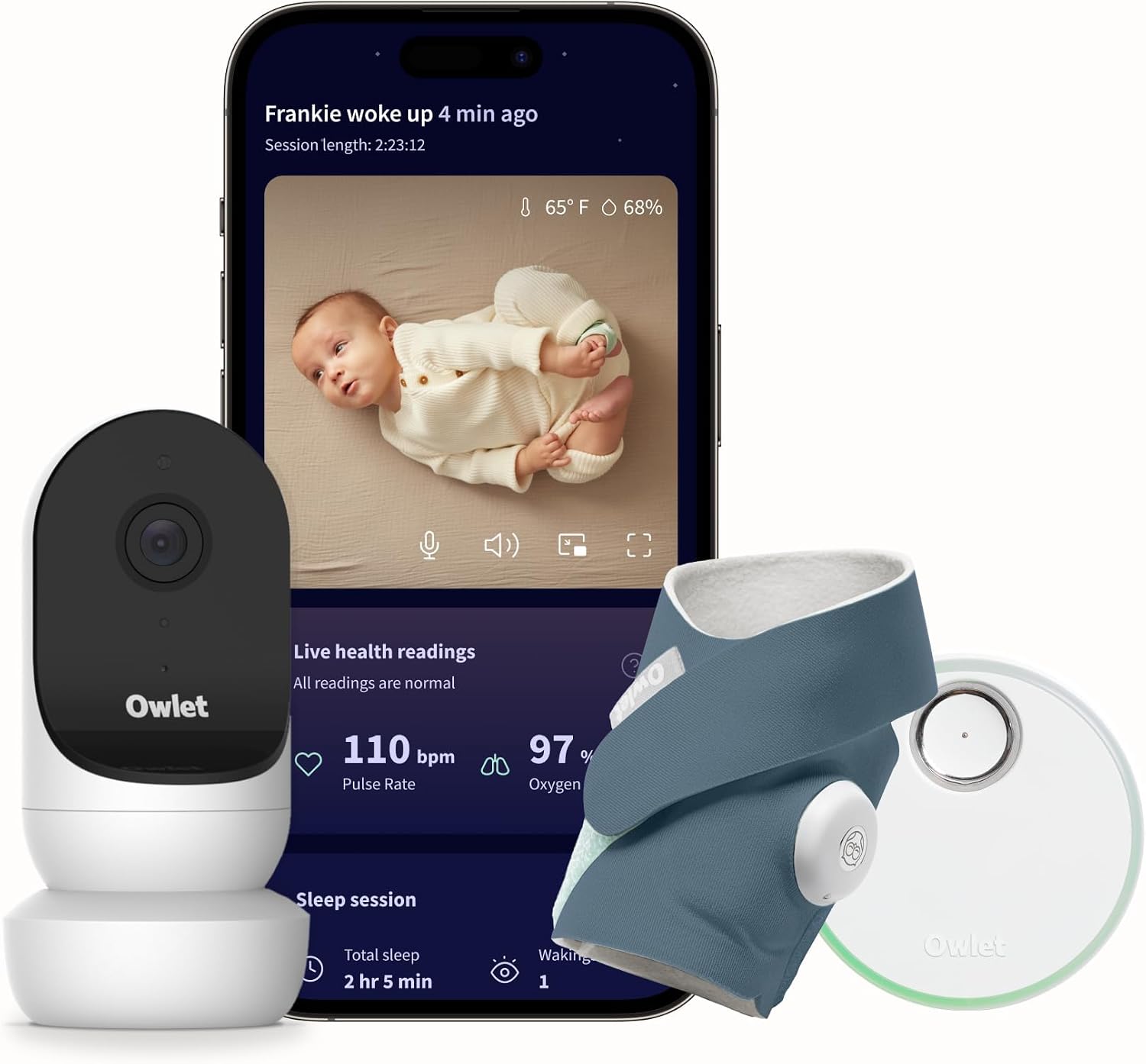 Dream Duo 2 Smart Baby Monitor System, Camera & Sock | FDA-Cleared Dream Sock + HD Video Camera Tracks Pulse Rate, Oxygen, Sleep, Real-Time Alerts