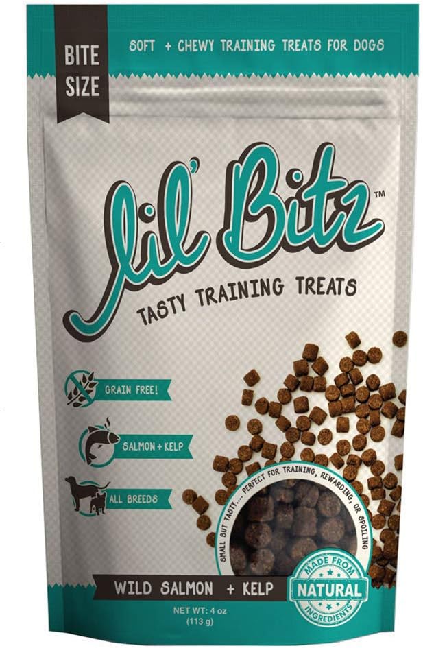 Lil' BitzTraining Treats for Dogs and Cats (1 Pack, All Dog Sizes - Wild Salmon + Kelp)