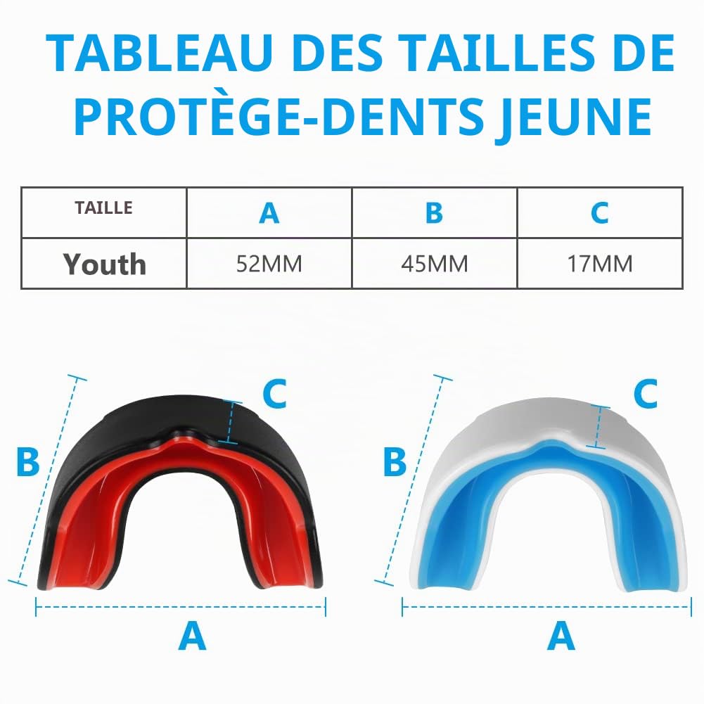 Flintronic Lot de 2 Protege Dents Boxe pour Enfants, Protège-dents Mixte Enfants Protège Dent Boxe, Protège-Dents Sport avec Boîte Portable, Taille Unique