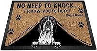 Vista 25 de Felpudo personalizado Peeking Dog German Shepherd No Need to Knock I Konw You're Here 27.5 x 17.7 pulgadas