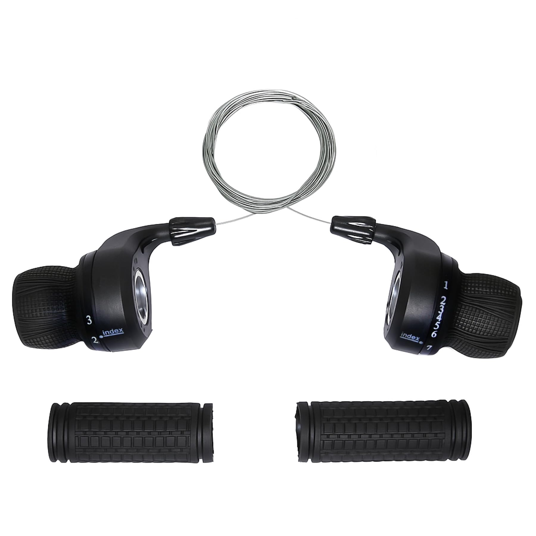 Fredertent Bicycle 21 Speed Twist Shifter Lever 3 x 7 Speed Grip Revoshift Shift Lever Set, 3x7 Speed Grip Shift Left and Right Shifter for Mountain Bike (H106)