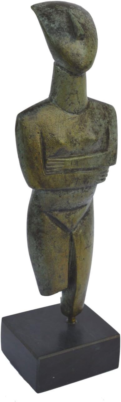 Cycladic figurine ancient Greek bronze broken leg reproduction sculpture