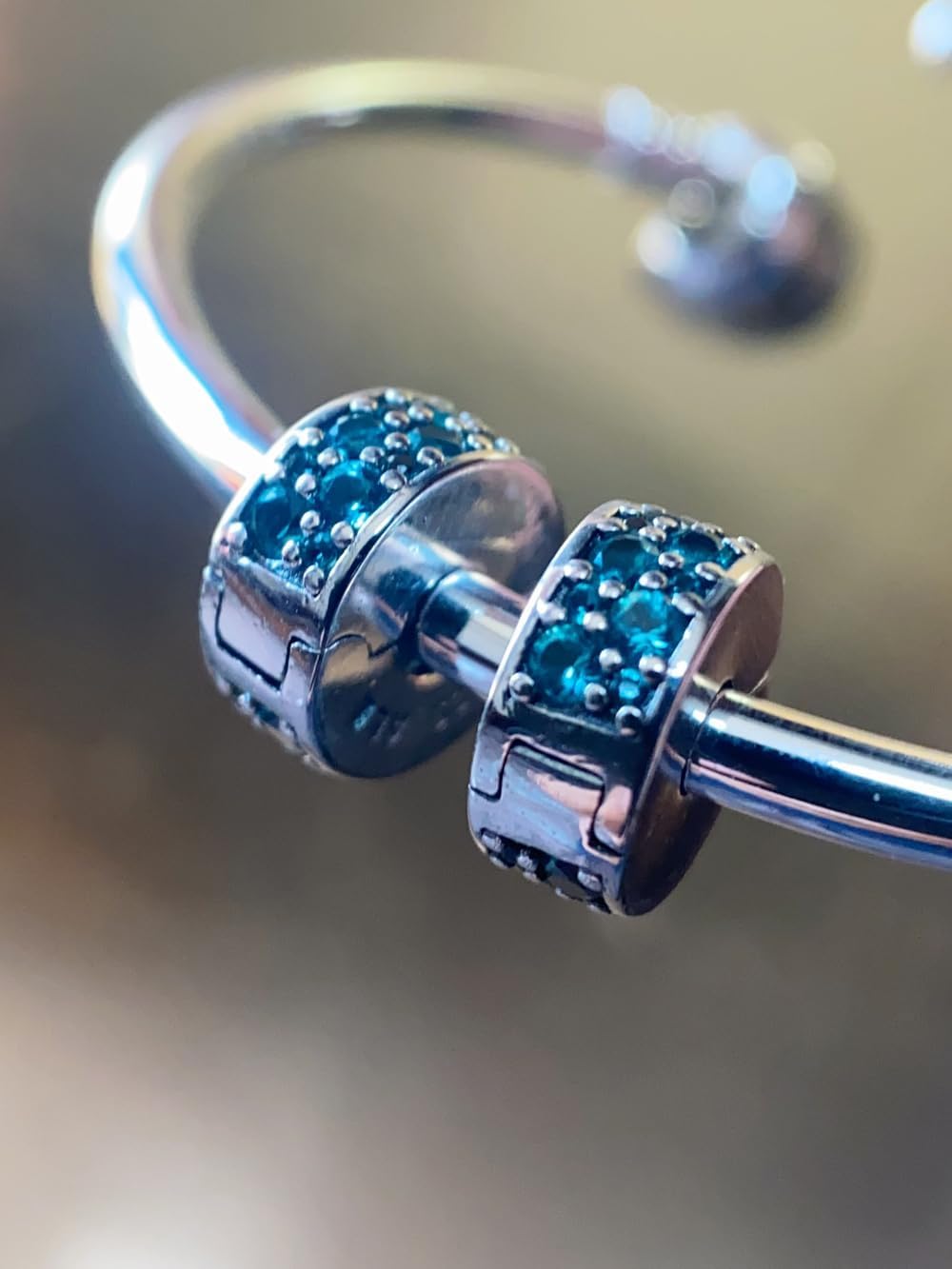 Sterling Silver Clip Charms for Pandora Bracelets Silver Clip Charms Jewelry Gifts for Women (Green) - Image 2