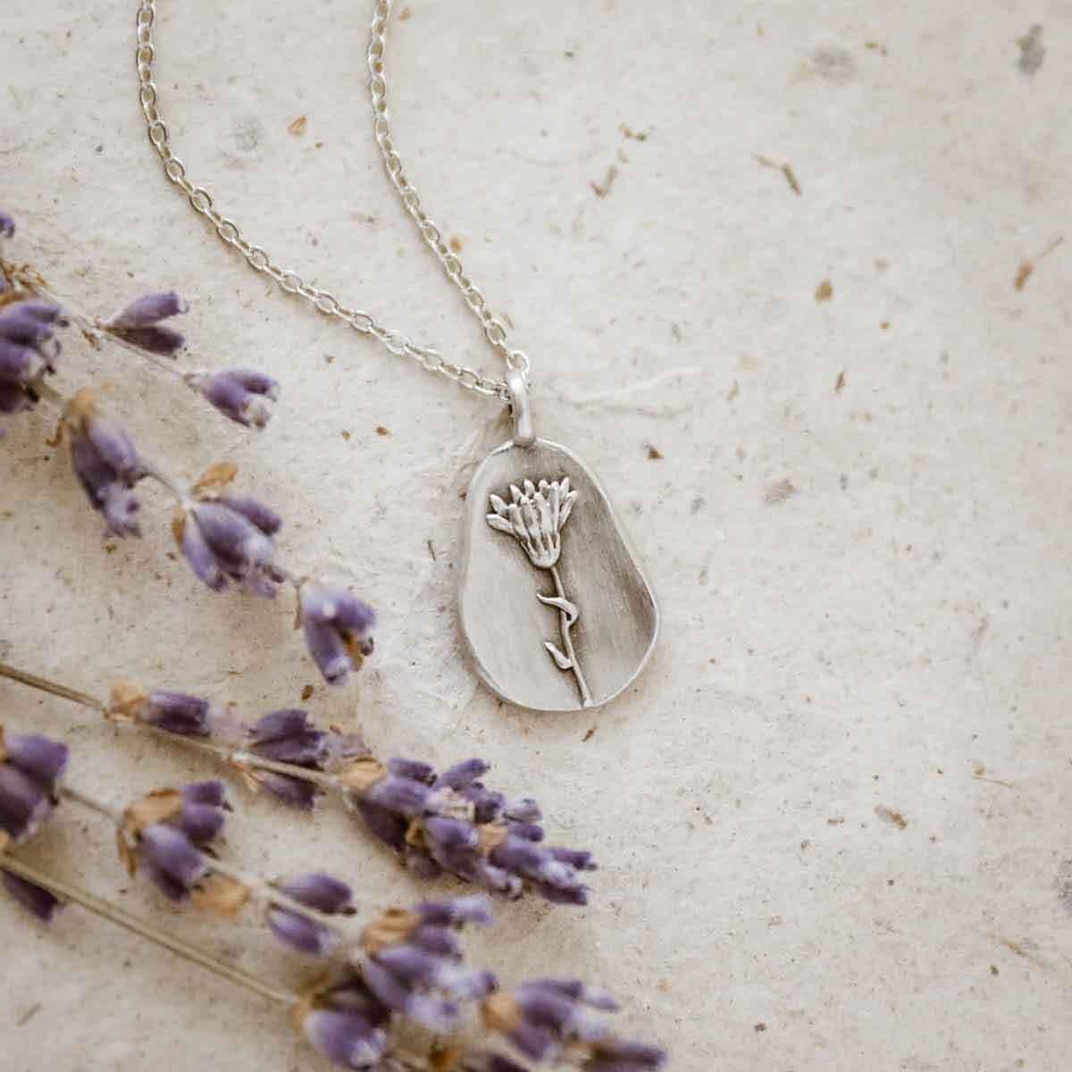 LISA LEONARD DESIGNS Pewter Birth Flower Pendant Necklace Minimalist Jewelry Necklaces For Women Gift For Her Dainty Necklaces - Image 5