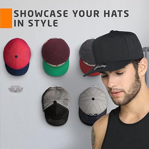 Miniatura 4 de Paquete de 24 soportes para sombreros de béisbol para pared, soporte adhesivo para gorras de béisbol, perchas para sombreros de pared, sin