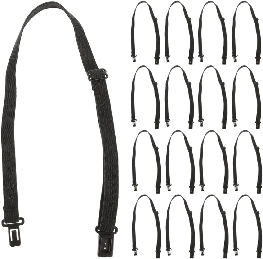 COLLBATH 40pcs Black Adjustable Bow Tie Elastic Strap Bands with Buckle Pre-tied Design, Polyester and Plastic Material, Versatile Usage for Business Meetings and Weddings