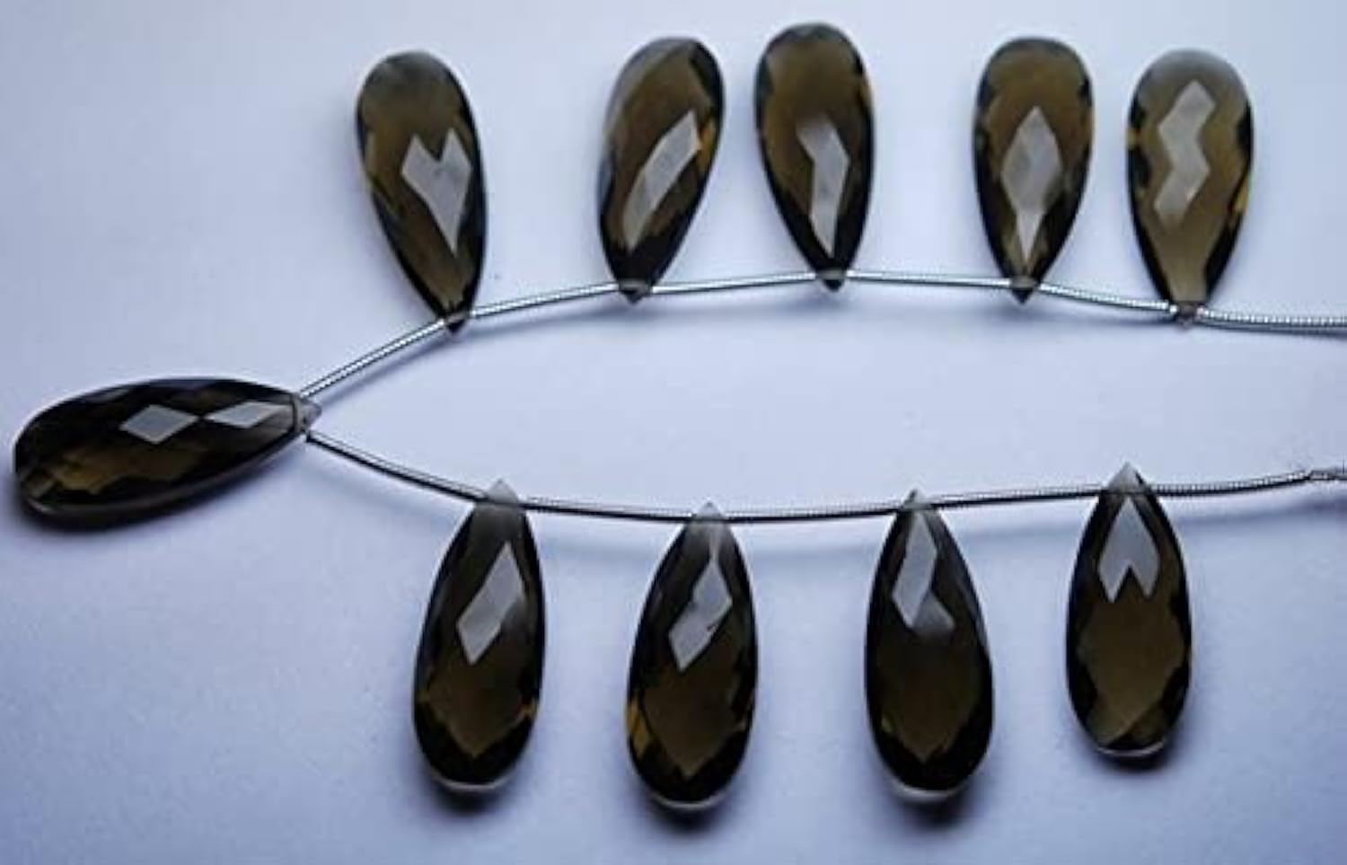 Quartz fumé perle poire facettée LKBEADS 10x25mm pour bricolage DIY