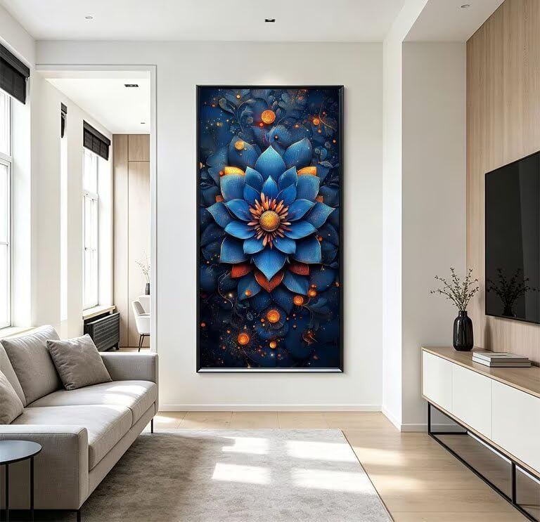 Pintar por numeros adultos flor decoracion salon moderno lienzo abstracto grande 2
