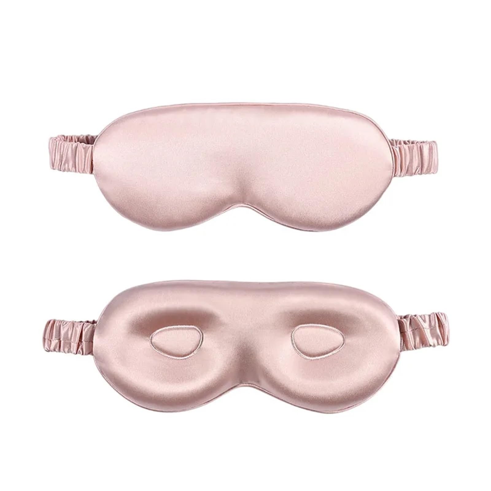 Masque d'aide au sommeil, Masque for les yeux 3D en soie multicolore(Pink)