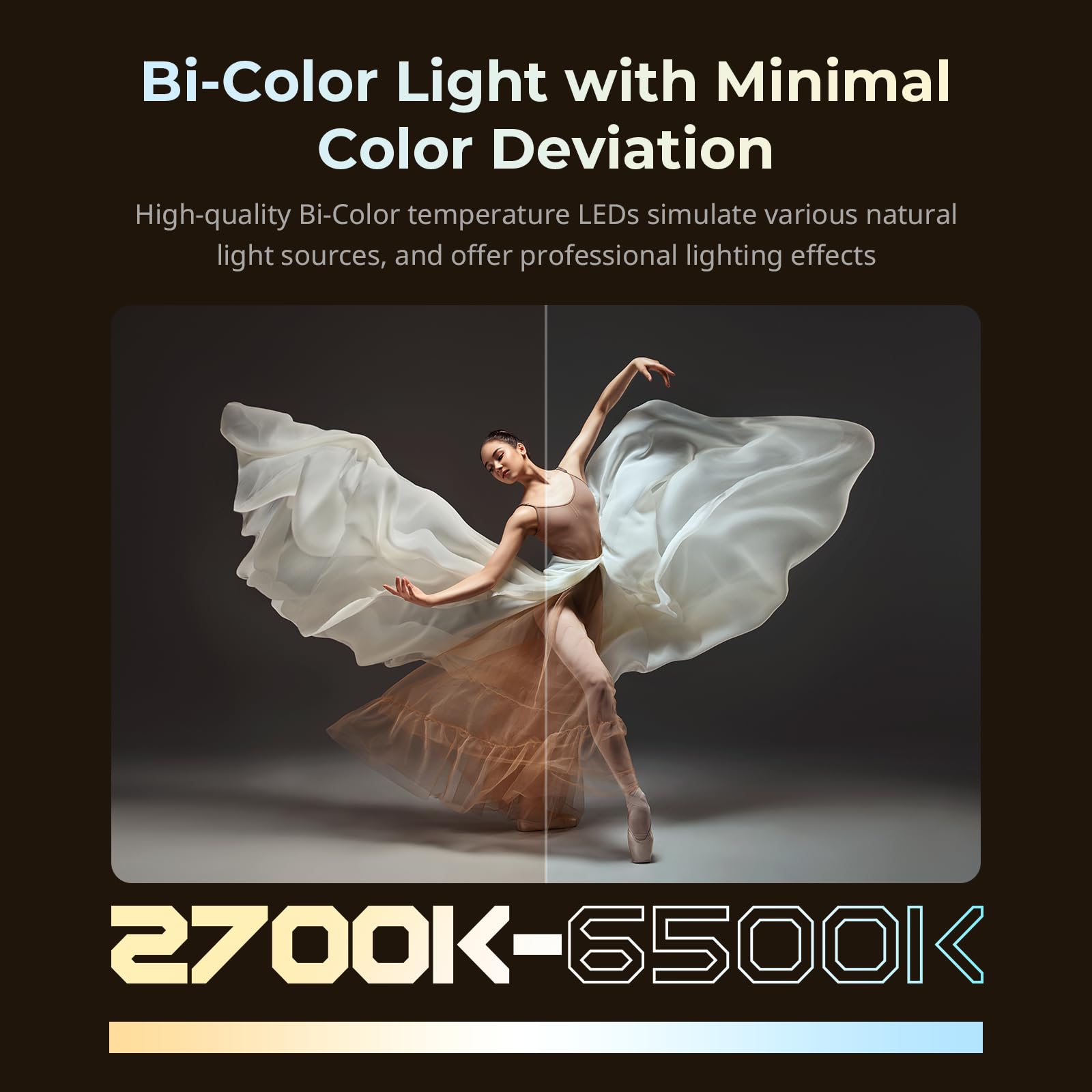SMALLRIG RC 220B Pro 220W Lampe Vidéo COB, Bicolore 2700 K-6500 K, contrôle par APP, Lampe à Monture Bowens, Support de 3 méthodes d'alimentation, pour la Photographie et Le Studio Photo - 4621