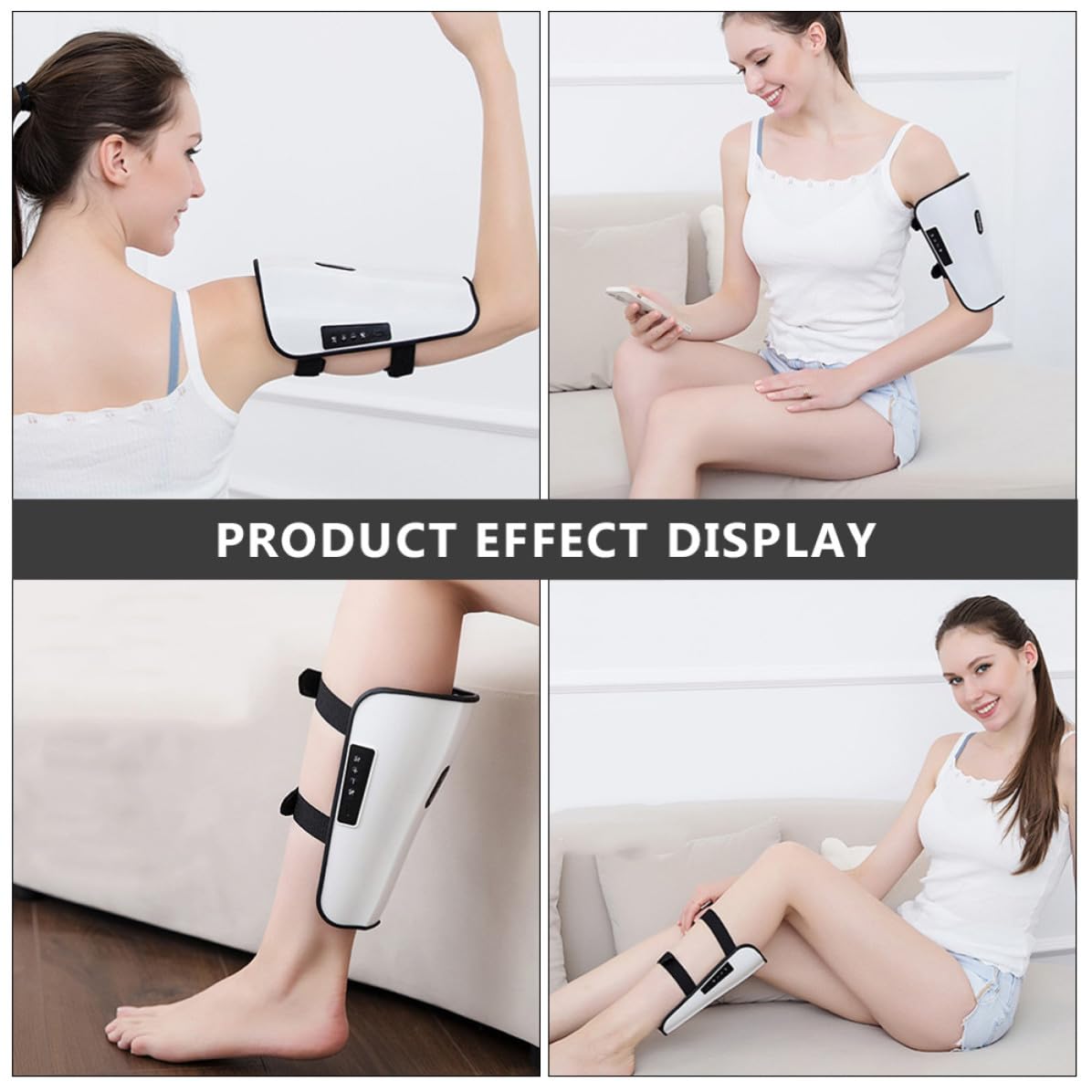 Masajeador Eléctrico para Piernas y Pies Microcorriente, Función de Relajación Muscular y Mejora de Circulación, Material Abs, Batería 800mah para Uso en Casa