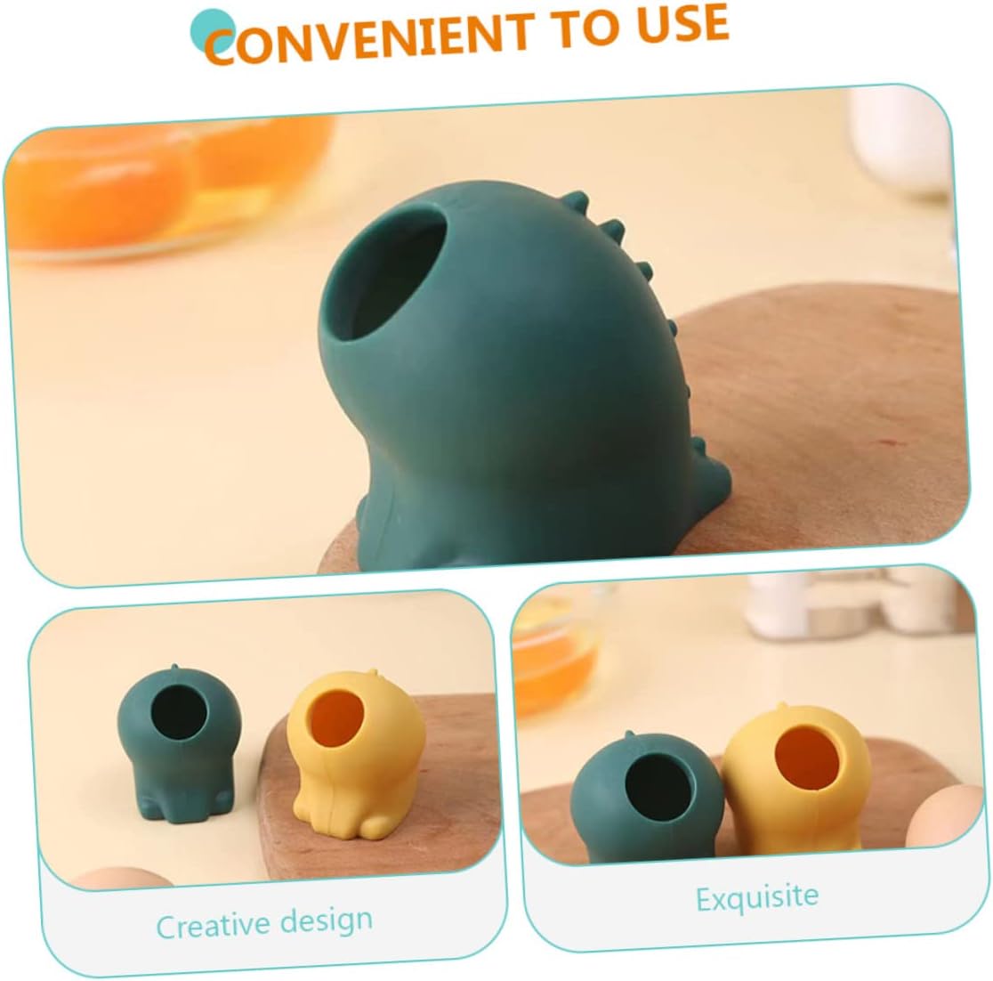 OUNONA 2Pcs Silicone Egg Yolk Separator Adorable Cartoon Egg White Filter Easy to Use for Cooking and Baking Divider for Home Kitchen