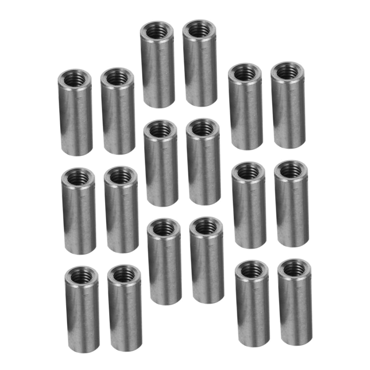DECHOUS 20pcs Stainless Steel Connecting Nuts Cylindrical Welding Nuts for Furniture Assembly High Strength for Doors Tables