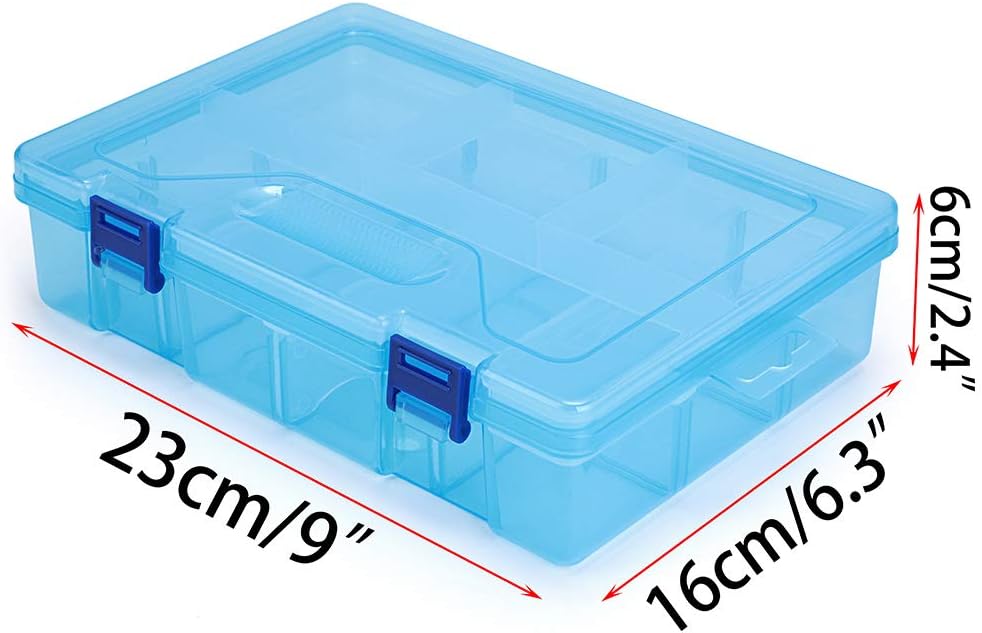 BTSKY Large Capacity Pencil Box, Adjustable Double Deck Office Supplies Storage Organizer Case, Assorted Color Brush Painting Pencils Storage Box Watercolor Pen Container Drawing Tool 4 Pack