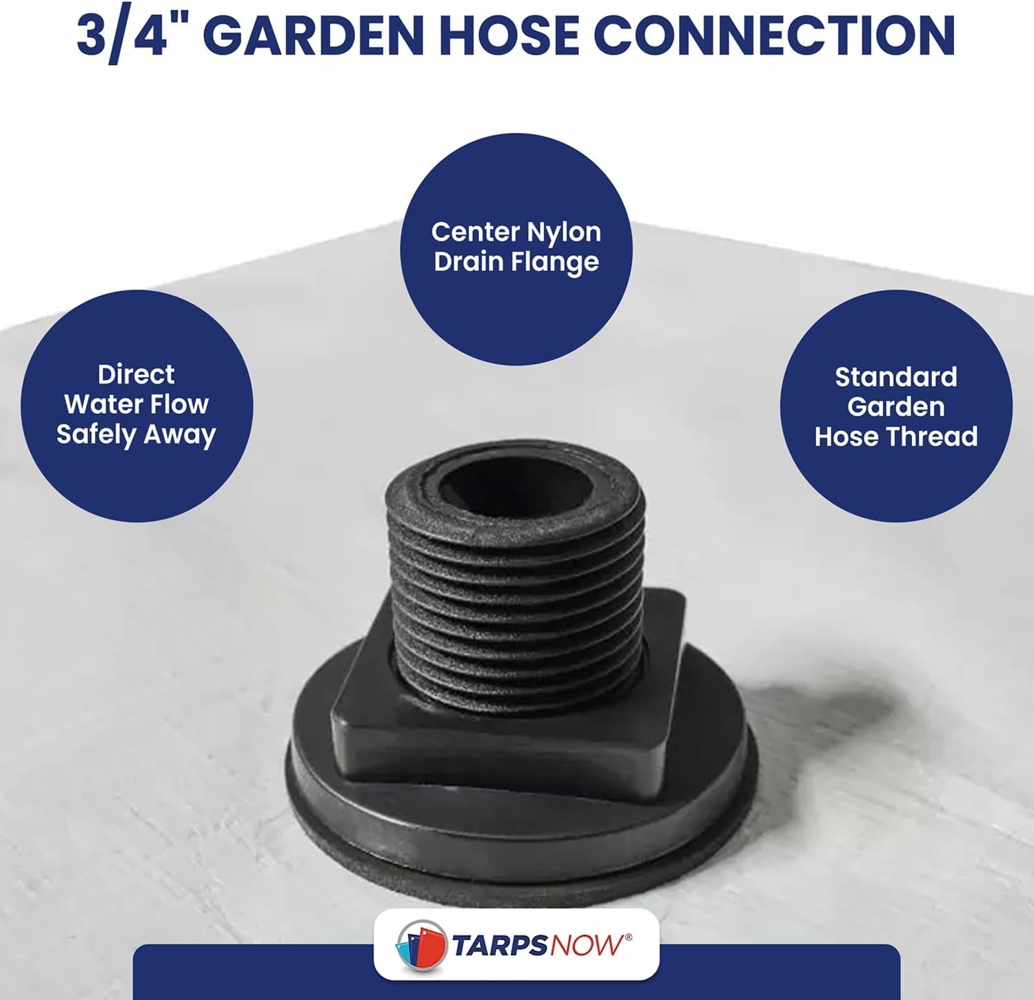 Tarps Now 20x20 ft Leak Diverter Tarp & Roof Rain Diverter – 12 Mil Reinforced Poly Ceiling & Roof Leak Tarp with Drain Flange – for Emergency Leaks – D-Ring Corners – Connects to 3/4" Garden Hose