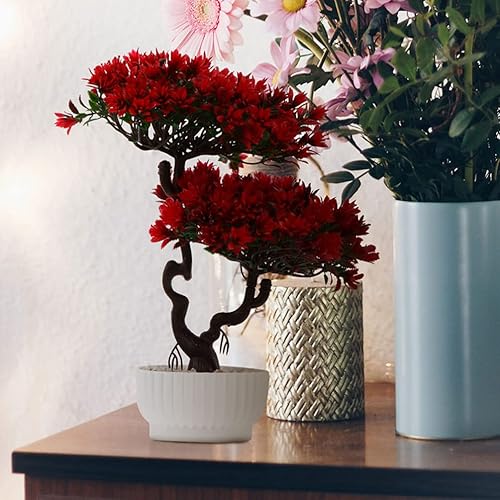 Miniatura 3 de Vaguelly Árbol de pino artificial, 2 unidades, simulación de 12 pulgadas, planta en maceta de escritorio, árbol falso, adornos de bonsái falsos,