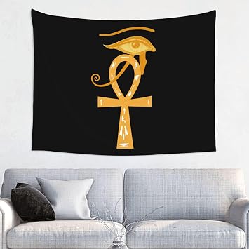 Rqwaaed Ancient Egypt God Eye of Horus Ankh Egyptian Symbol Tapestry Perfectly Embellishes The Wall 29x37in