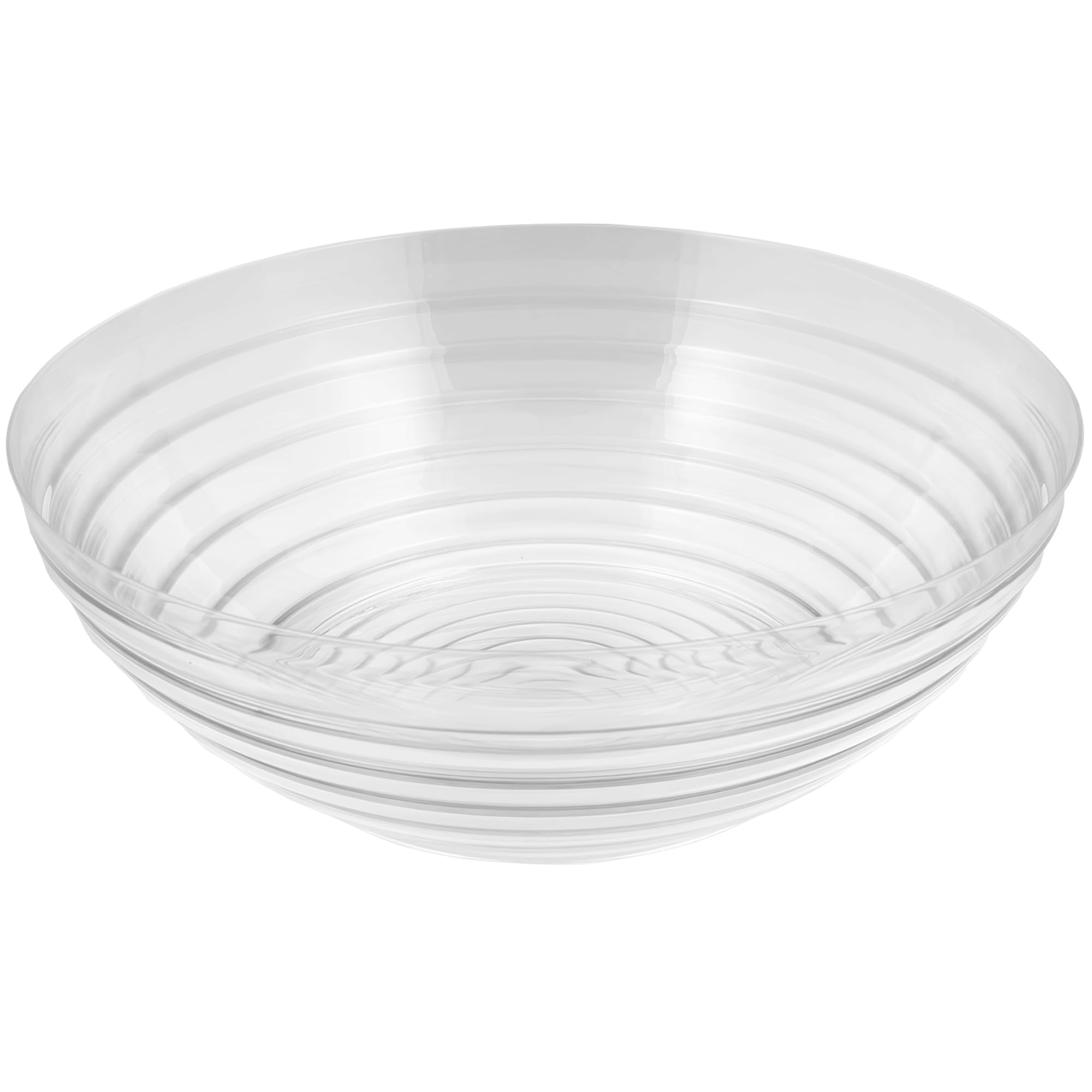 MarylandCrystalware Clear Plastic Ringed Bowl, (320 oz,) 1 Piece - Ideal for Parties & Home Use