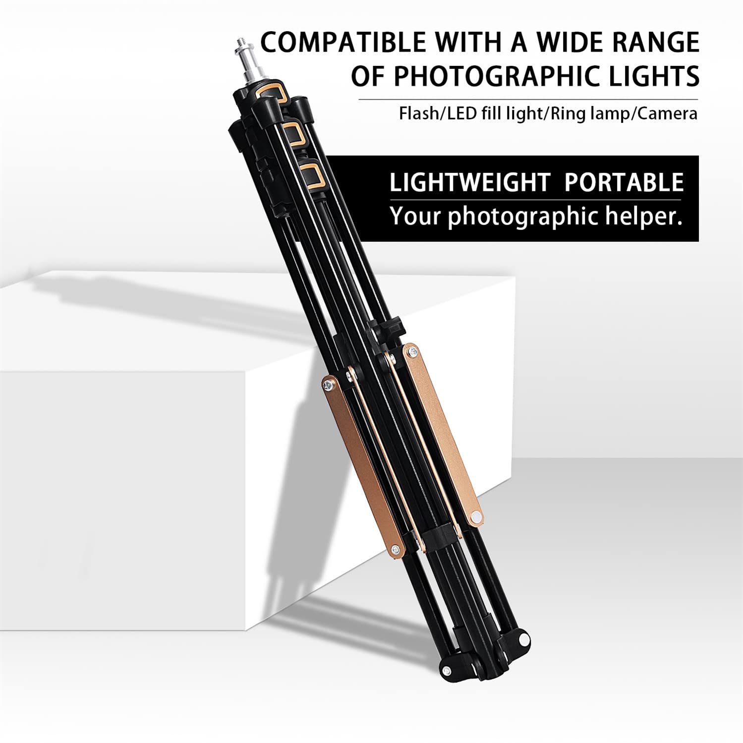 FOSOTO Lampenstativ 192cm faltbar Lichtständer Lichtstativ aus Aluminium Kompaktes Leichtes Lichtstativ Traglast 4kg für Fotostudio Beleuchtung Blitzlicht Fotografie mit Tasche