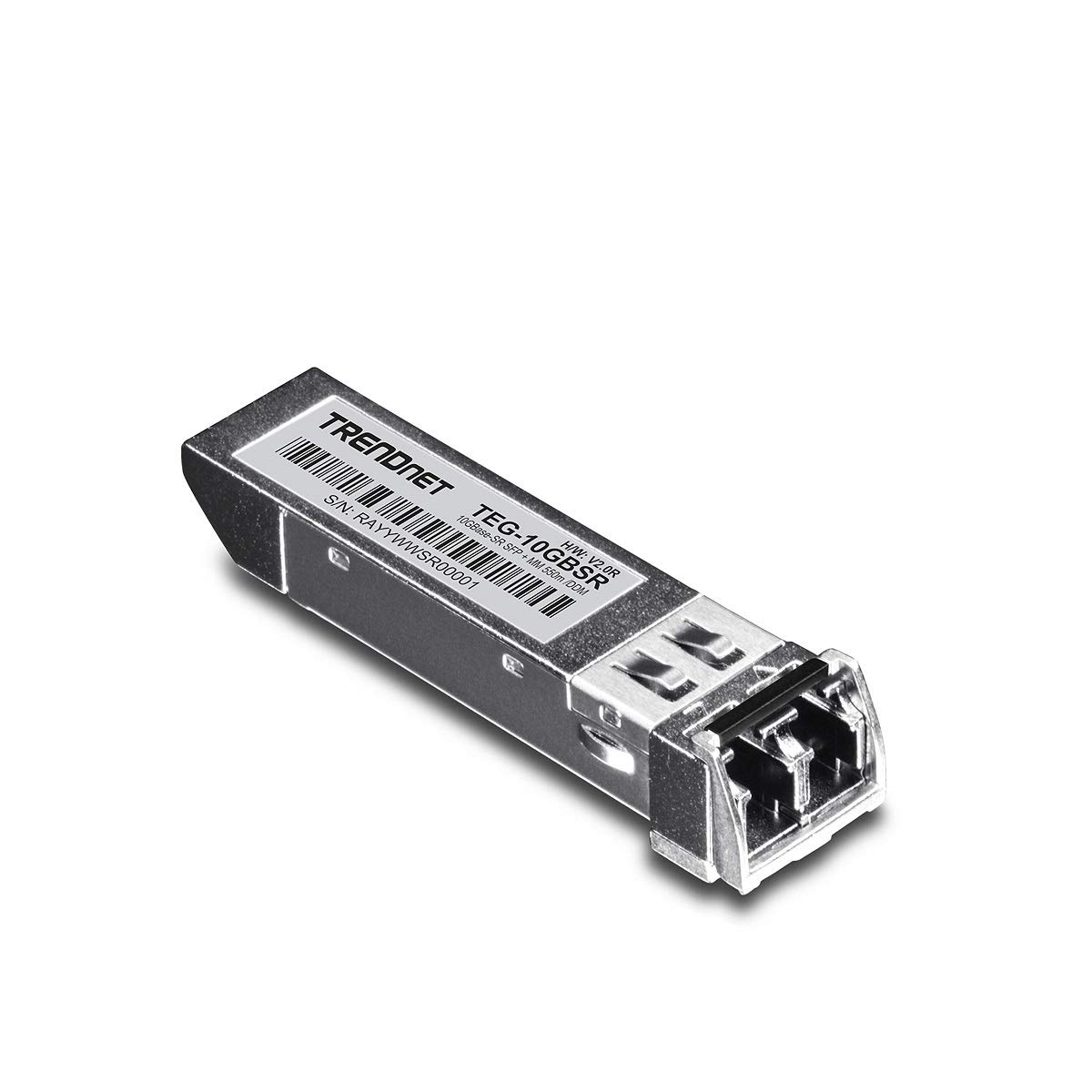 TRENDnet SFP to RJ45 10GBASE-SR SFP+ Multi Mode LC Module, TEG-10GBSR, Up to 550 m (1,804 Ft.), Hot Pluggable SFP+ Transceiver, 850nm Wavelength, Duplex LC Connector, DDM Support, Lifetime Protection
