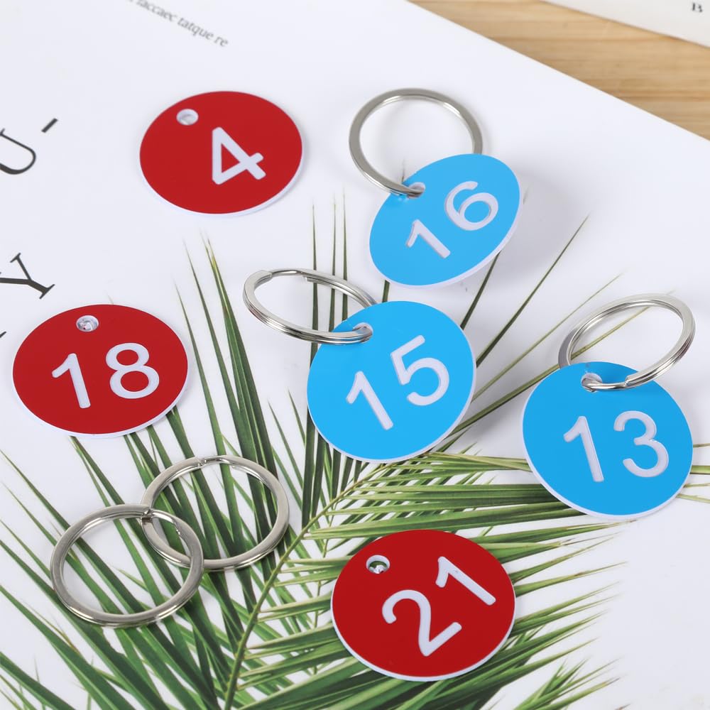 Roestvrijstalen nummerplaten met sleutelringen, 30 stuks 1-30 genummerde hangers voor kluisjes, hotels, bagage, 23 mm diameter