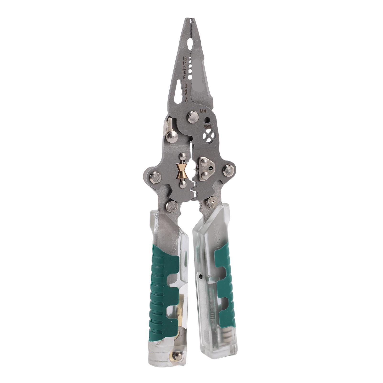 YUEHISY Foldable Wire Stripper, 20 in 1 Multifunctional Pliers with Voltage Tester, Strips 0.8-2.6mm Wires, Ergonomic Design, for Cutting Pulling Crimping