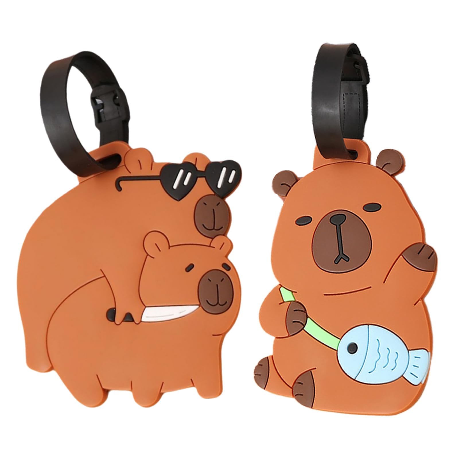 2-Piece Capybara Luggage Tags for Suitcases, Set of 2 Styles Suitcase Tags, Bag Identifier and Backpack Pendant Travel Accessories-image-28