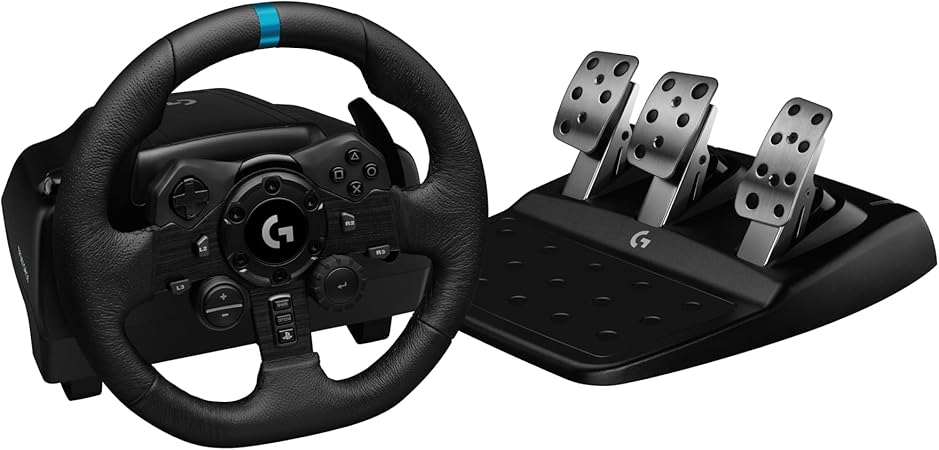 【Amazon.co.jp限定】 Logicool G ハンコン G923d グランツーリスモ7 動作確認済み PS5 PS4 PC ハンドル コントローラー レーシング ゲーム フォースフィードバックシステム ステアリング 国内正規品 1年間メーカー保証 ※Amazon限定の壁紙ダウンロード付き ブラック