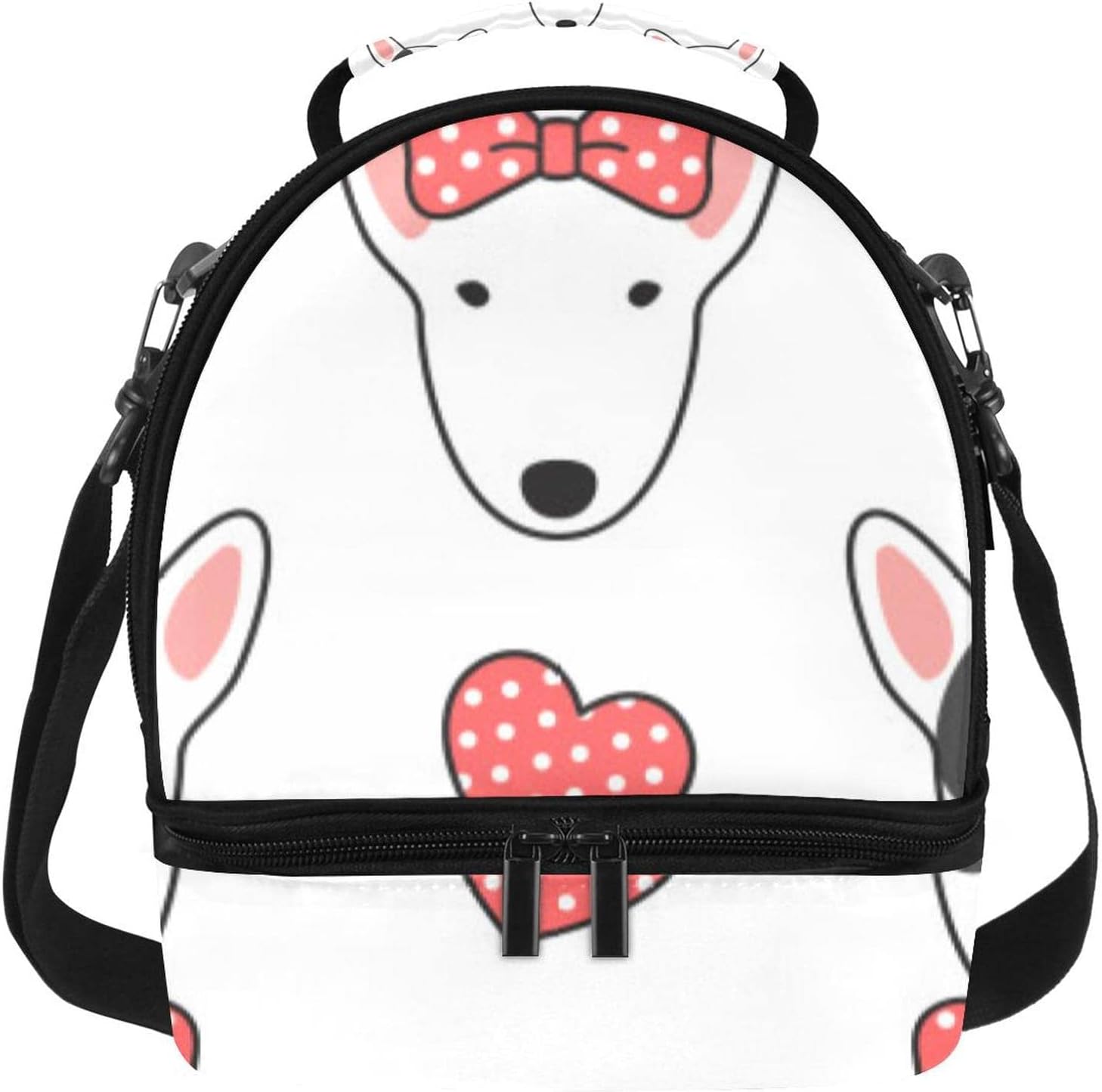Bull Terrier - Bolsa de almuerzo de dos pisos con aislamiento para almuerzo, impermeable, bolsa térmica grande