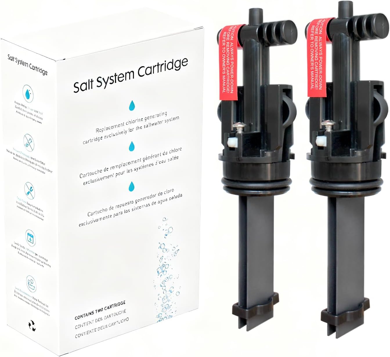 Salt System Cartridge for Hot Tubs,Saltwater Sanitizer Cartridge Compatible with Hot Springs Series, Salt System Cartridge Replacement for Spas,Hot Tubs,1 Pack Lasts Up Three to six Months.(2 Pack)