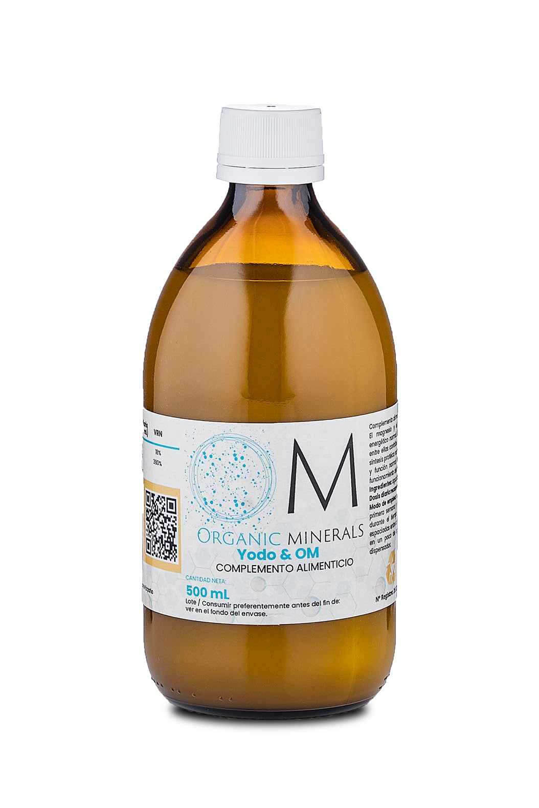Yodo + Ormus OM Organic Minerals | Suplemento de Minerales Esenciales para Energía y Sistema Inmune | 100% Natural y Bioactivos | Cantidad 500mL