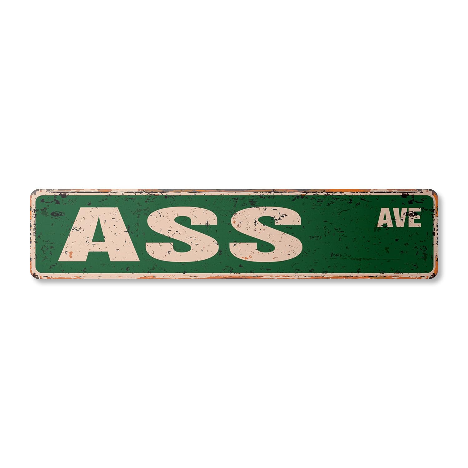 ASS Vintage Street Sign Metal Plastic donkey stubborn animal jackass booty