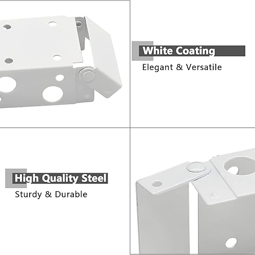 Miniatura 2 de Waziaqoc 6 soportes para persianas, 2.5 pulgadas, color blanco, de perfil bajo, soportes de montaje para barandillas de ventana, tamaño exterior de