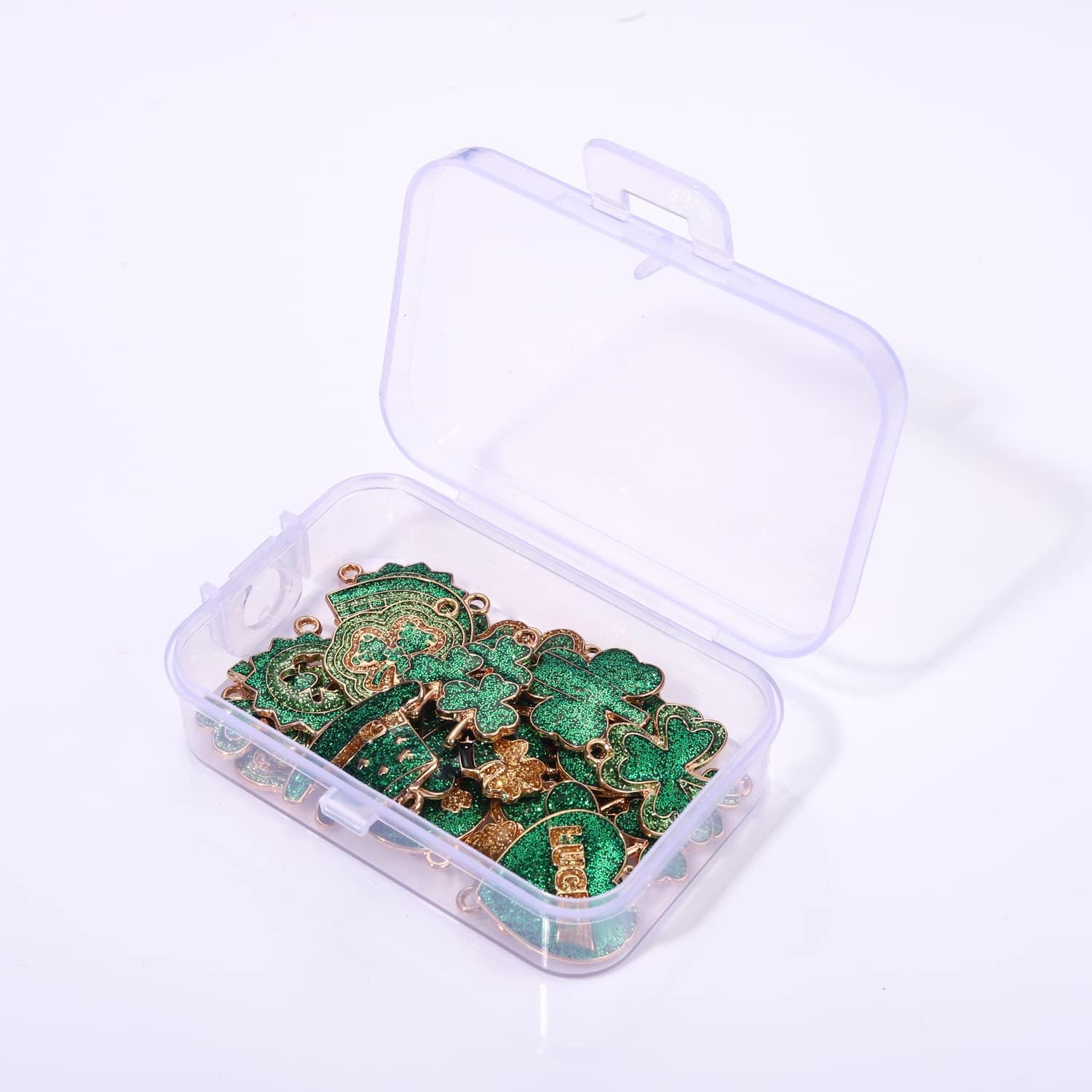 24/30PCS St. Patrick's Day Charms Glitter Shamrock Charms for Jewelry Making, Green Leaf LUCK Hat Pendant Charms for Bracelet Necklace Earrings Making DIY Crafts Irish St. Patrick's Day Accessory - Image 7