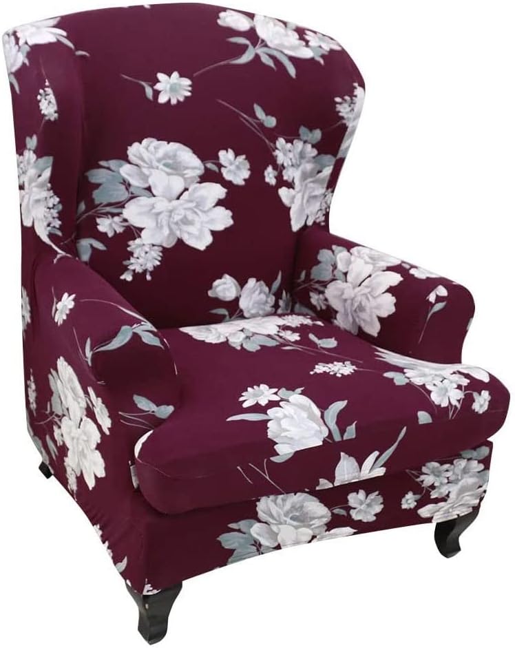 Konsilsa Wing Chair Slipcover,Elastic Wing Chair Covers Furniture Protector Wingback Chair Covers slipcovers for wingback Chairs Armchair Cover Wingback Chair Slipcover (Color : F)