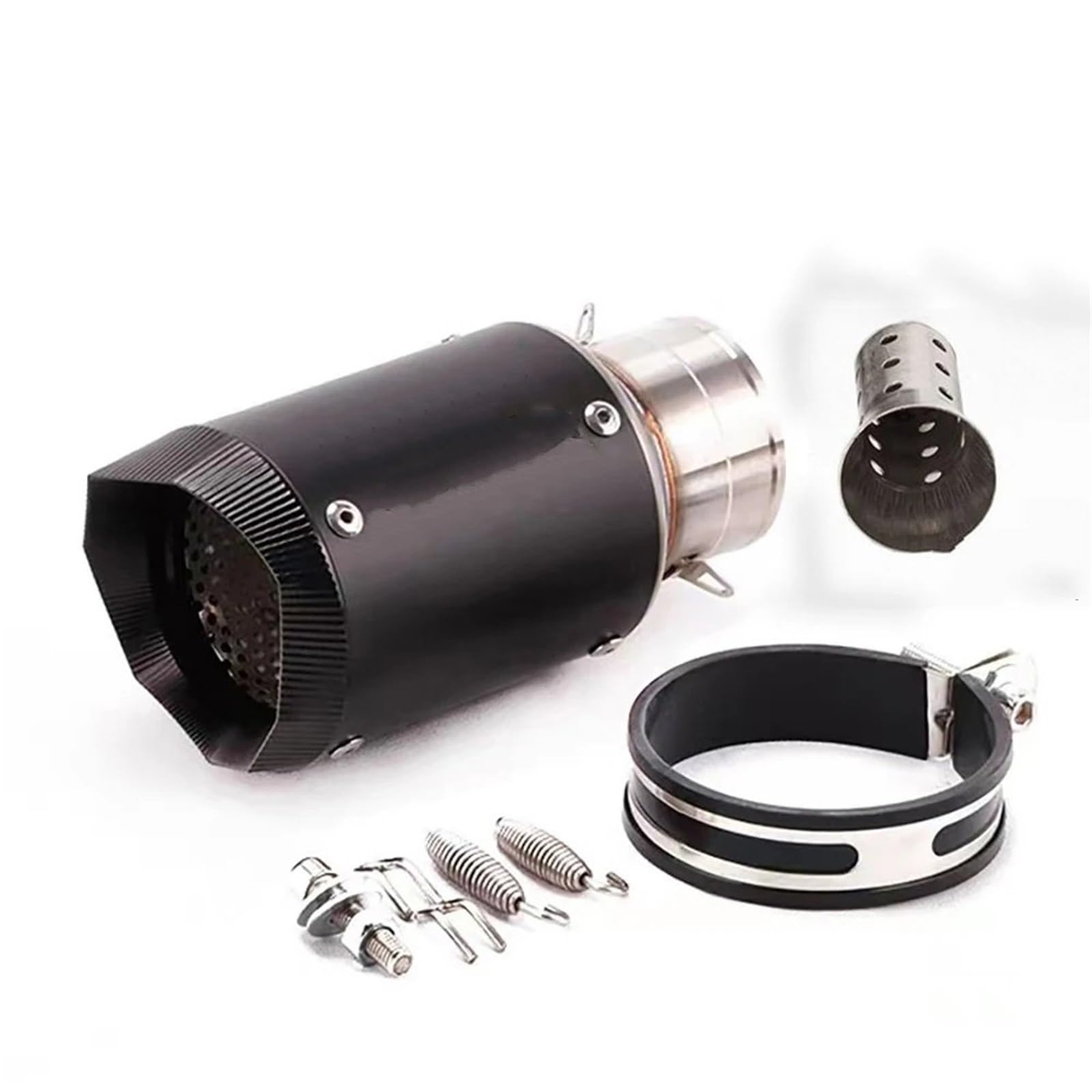 Motocyklowe tłumiki końcowe 60mm motocyklowy tłumik wydechowy lutowany węglem z DB Killer fit S1000RR/M R6 R11 CBR650 CBR1000R MT09 ZX10R H2(E Stainless steel)