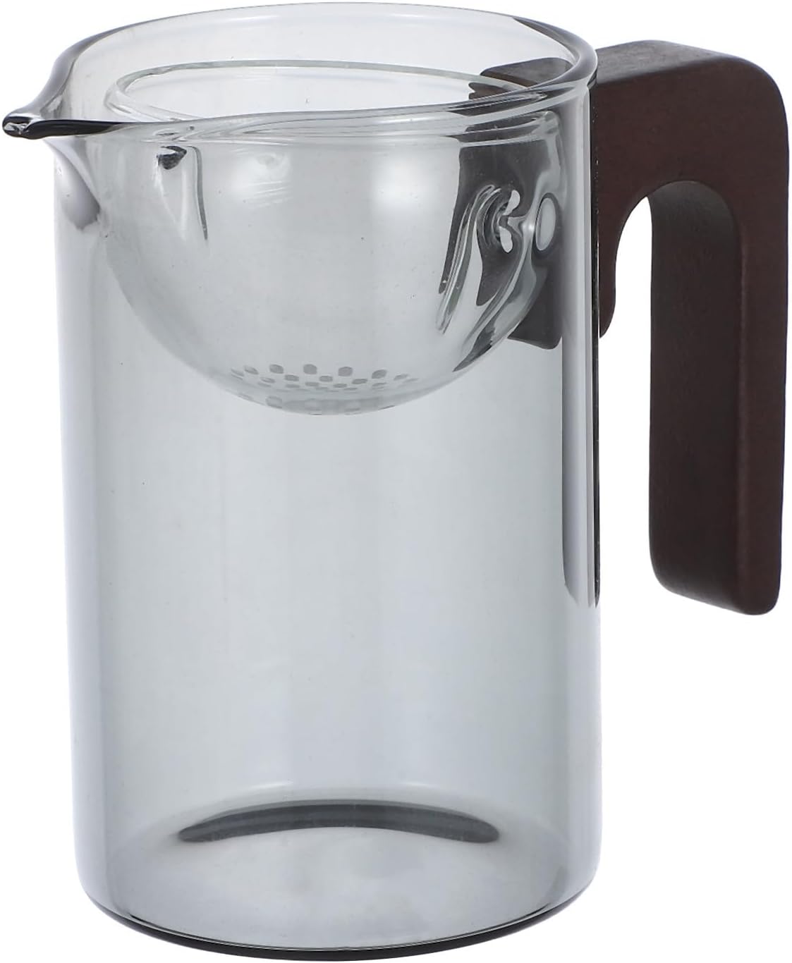 Toddmomy 350ml Glass Tea Infuser Mug with Wooden Handle Borosilicate Glass Tea Brewing Cup that Prevents Scalding for Family Gatherings