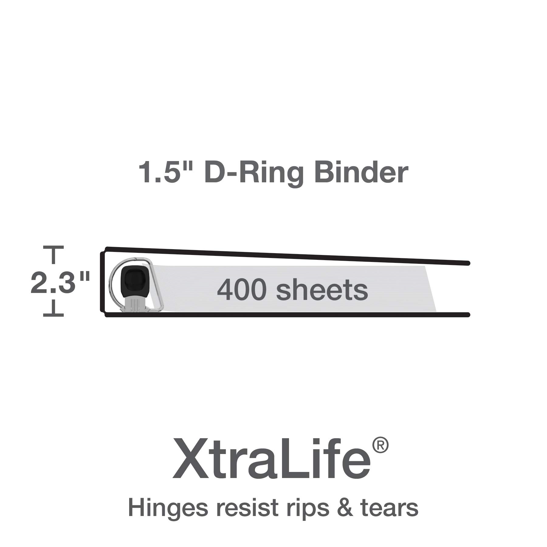 Oxford Raccoglitori a 3 anelli, 3,8 cm, con anelli a D facili da aprire ONE-Touch, copertine su 3 lati, cerniera resistente, antiaderente, senza PVC, bianco, confezione da 4 (79906)